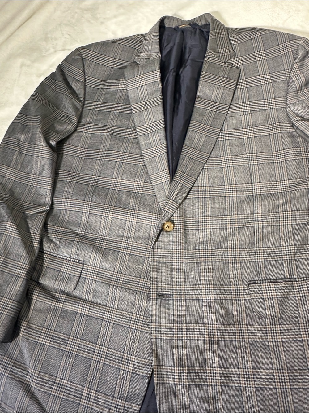 Brooks Brothers Men's Plaid Wool Full Canvas Ethomas Wool Cashmere 46L Blazer